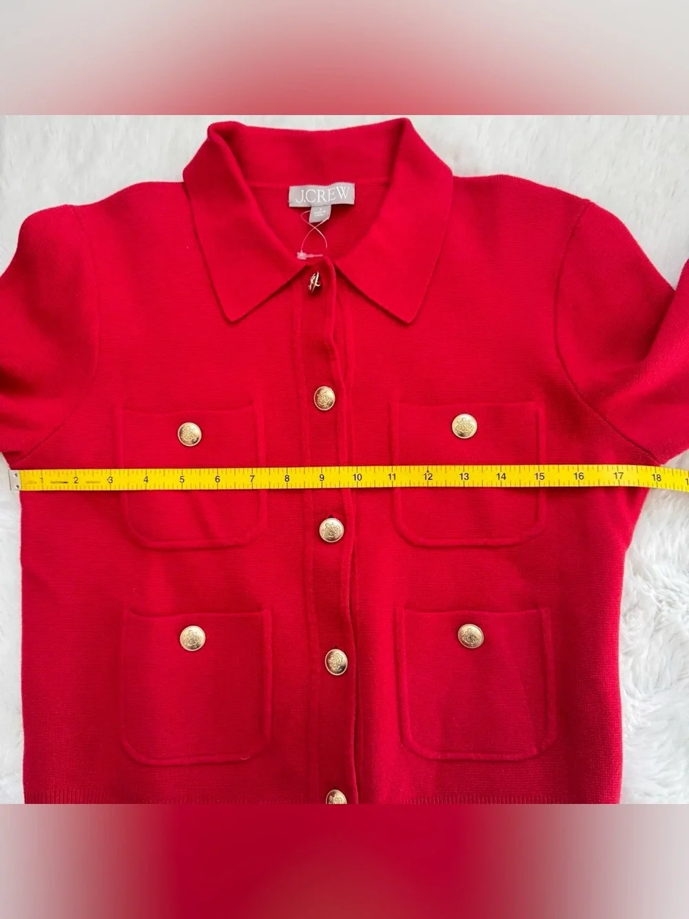 J. Crew Women's Red Patchpocket Button-Up
